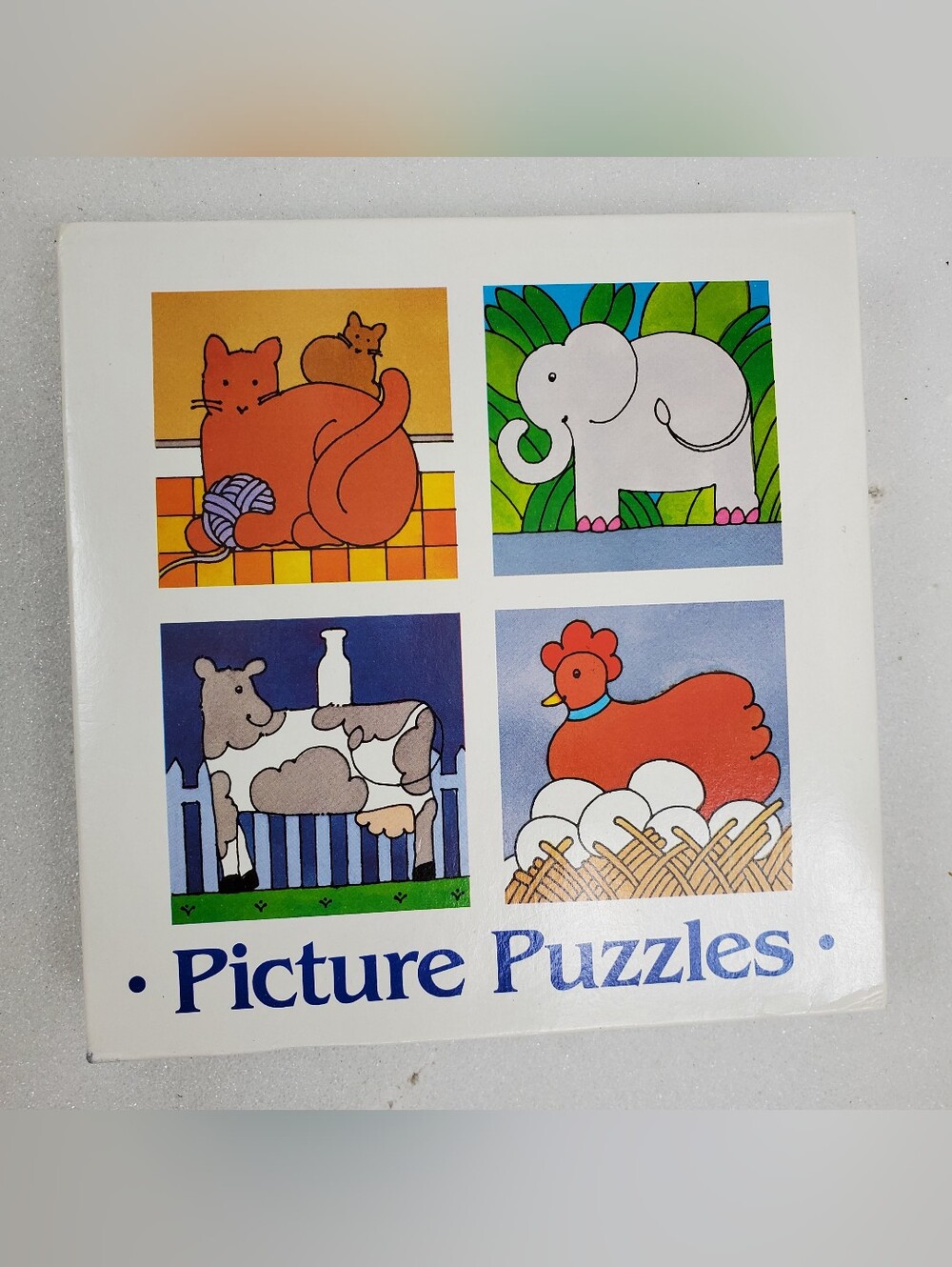  Vintage 1988 Lillian Vernon 8 Cardboard Puzzles NIB animals transportation